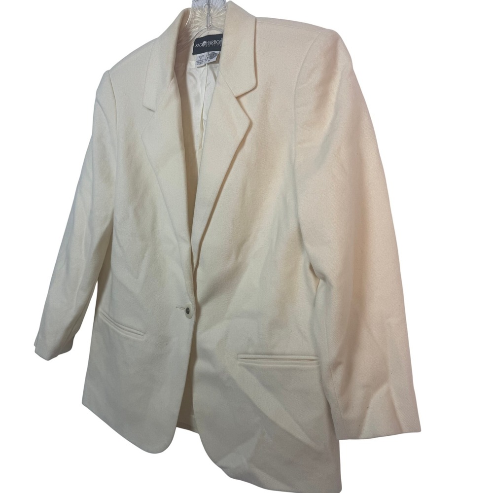 Vintage‎ Sag Harbor Women's Cream Blazer Button Front Classic Style Size 10